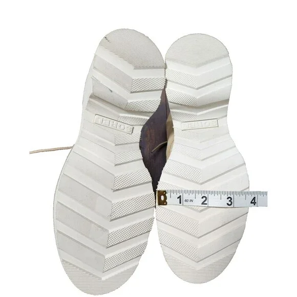 SOREL Hi-Line Waterproof Lace Up Leather Boot in Chalk Size 7 - Picture 6 of 11